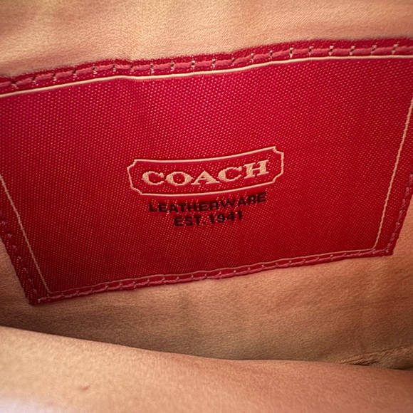 Coach Vintage Monogram Wristlet Canvas Leather Metallic Black Coin Purse 7x4x.5 - Picture 9 of 12